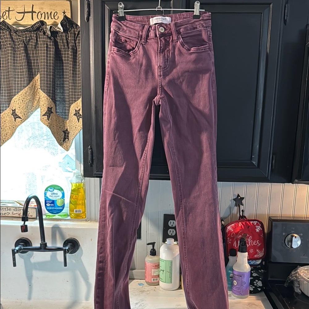 VERVET BY FLYING MONKEY Purple Straight Leg Jeans